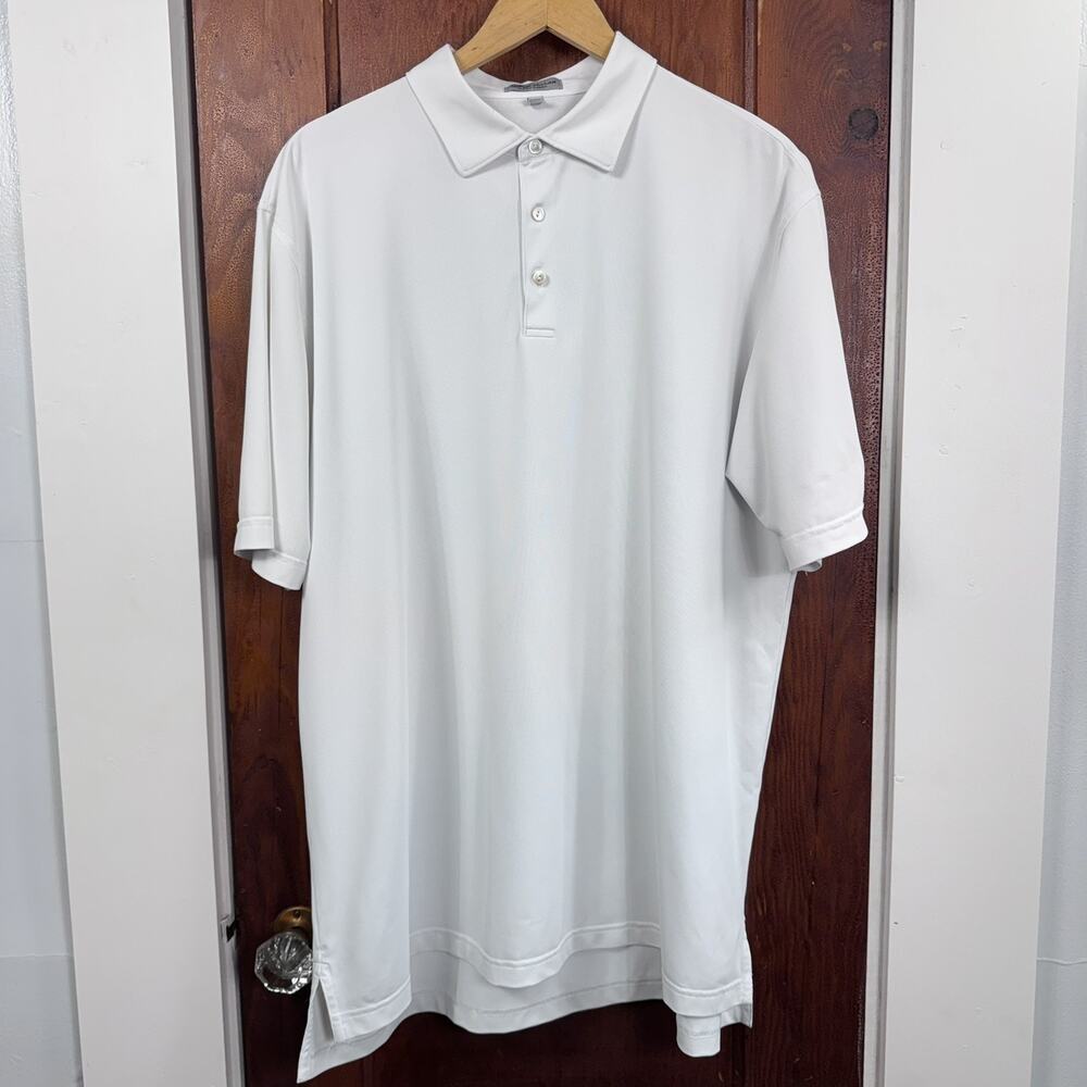 Peter Millar Summer Comfort White Polo Size XL Sawyer Invitational Logo